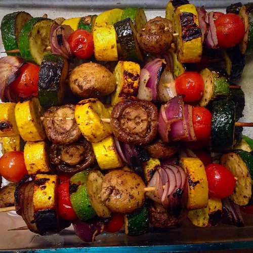 Brochettes de légumes grillés