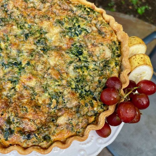 Quiche aux pommes de terre, aux épinards et au fromage